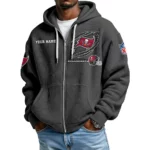 Tampa Bay Buccaneers Men’s Waffle Knit Full Zip Up Hoodie Customize Name