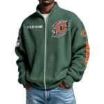 Chicago Bears Men’s Full Zip Waffle Knit Long Sleeve Sweatshirt Customize Name