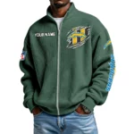 Los Angeles Chargers Men’s Full Zip Waffle Knit Long Sleeve Sweatshirt Customize Name
