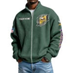 Minnesota Vikings Men’s Full Zip Waffle Knit Long Sleeve Sweatshirt Customize Name