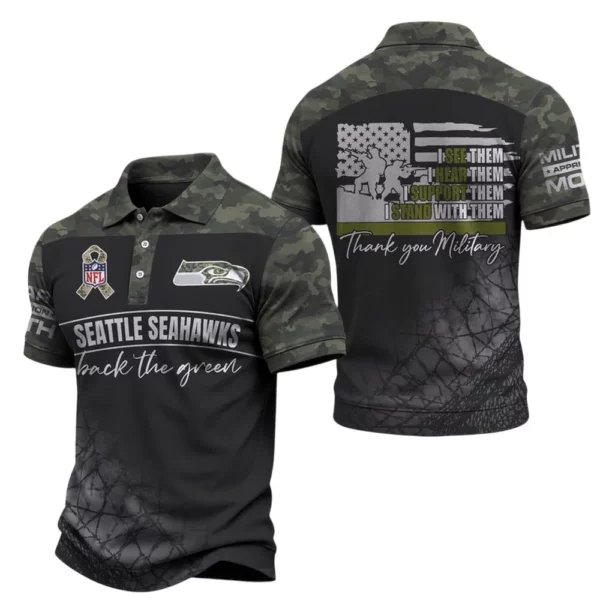 Seattle Seahawks x Military Appreciation Polo Shirt 2026 Limited