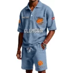 Clemson Tigers Premium Waffle Knit Polo Shorts Set 2026 Limited Personalize Name