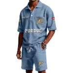 Purdue Boilermakers Premium Waffle Knit Polo Shorts Set 2026 Limited Personalize Name