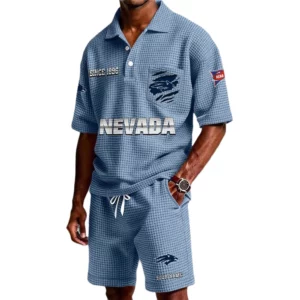 Nevada Wolf Pack Premium Waffle Knit Polo Shorts Set 2026 Limited Personalize Name