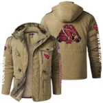 Arizona Cardinals Windproof Fleece Jacket Hooded Custom Name