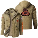 Chicago Bears Windproof Fleece Jacket Hooded Custom Name