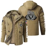 Las Vegas Raiders Windproof Fleece Jacket Hooded Custom Name