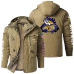 Minnesota Vikings Windproof Fleece Jacket Hooded Custom Name