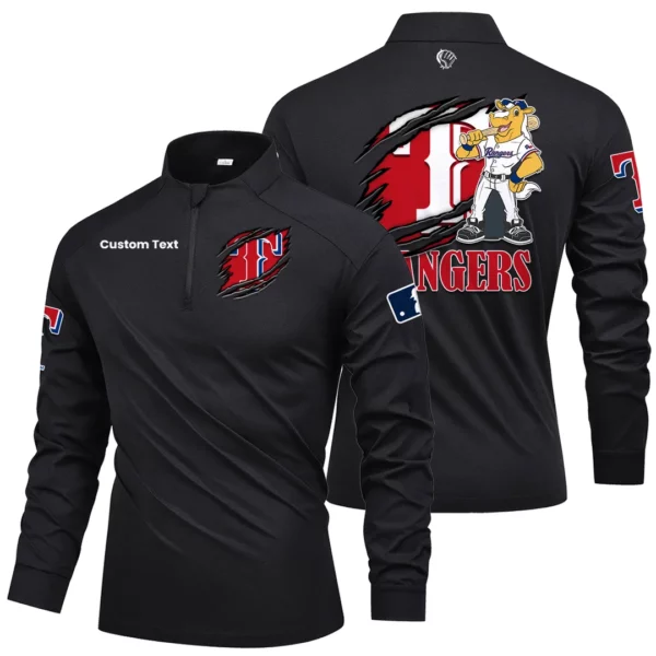 Texas Rangers Quarter Zip Long Sleeve 2026 Limited Graffiti Style For Fans Personalize Name