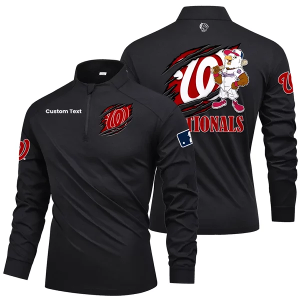 Washington Nationals Quarter Zip Long Sleeve 2026 Limited Graffiti Style For Fans Personalize Name