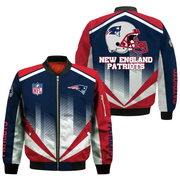 New England Patriots Bomber Jacket All Over Prints Custom Name