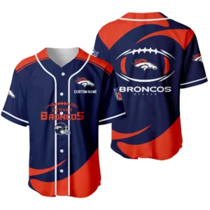 Denver Broncos Baseball Jersey Limited Edition Premium Short Sleeve Customize Name