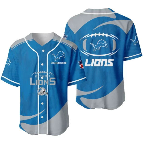 Detroit Lions Baseball Jersey Limited Edition Premium Short Sleeve Customize Name