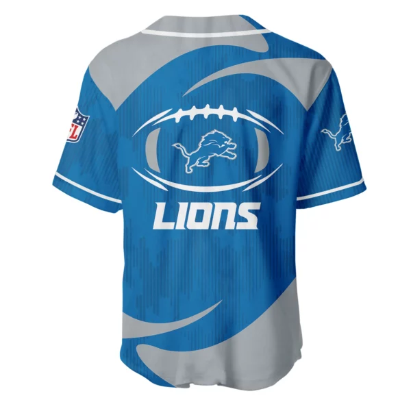 Detroit Lions Baseball Jersey Limited Edition Premium Short Sleeve Customize Name
