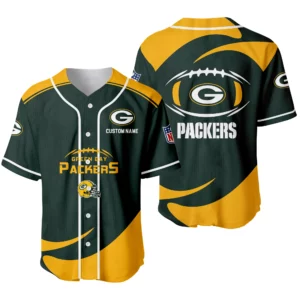 Green Bay Packers Baseball Jersey Limited Edition Premium Short Sleeve Customize Name