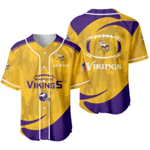 Minnesota Vikings Baseball Jersey Limited Edition Premium Short Sleeve Customize Name