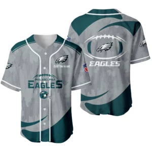 Philadelphia Eagles Baseball Jersey Limited Edition Premium Short Sleeve Customize Name