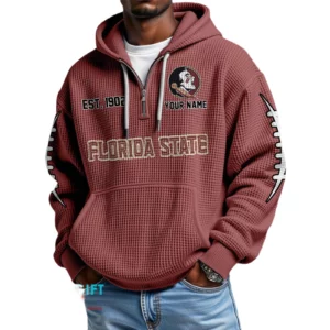 Florida State Seminoles Waffle Knit Hoodie Quarter Zip 2026 Limited Personalize Name