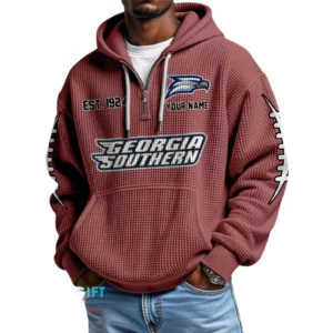 Georgia Southern Eagles Waffle Knit Hoodie Quarter Zip 2026 Limited Personalize Name