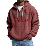 Indiana Hoosiers Waffle Knit Hoodie Quarter Zip 2026 Limited Personalize Name