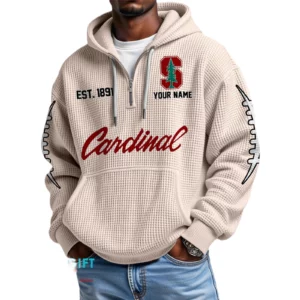 Stanford Cardinal Waffle Knit Hoodie Quarter Zip 2026 Limited Personalize Name