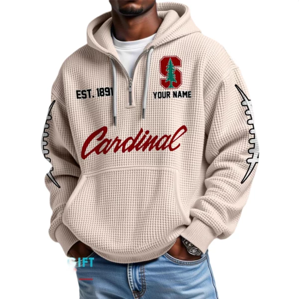 Stanford Cardinal Waffle Knit Hoodie Quarter Zip 2026 Limited Personalize Name