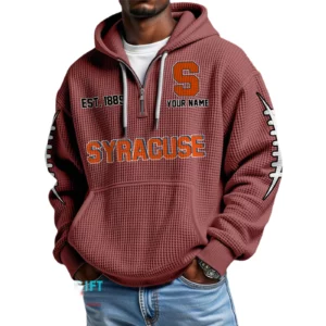 Syracuse Orange Waffle Knit Hoodie Quarter Zip 2026 Limited Personalize Name