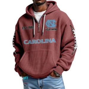 North Carolina Tar Heels Waffle Knit Hoodie Quarter Zip 2026 Limited Personalize Name