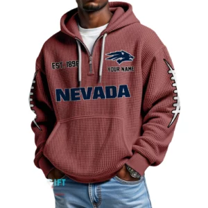 Nevada Wolf Pack Waffle Knit Hoodie Quarter Zip 2026 Limited Personalize Name