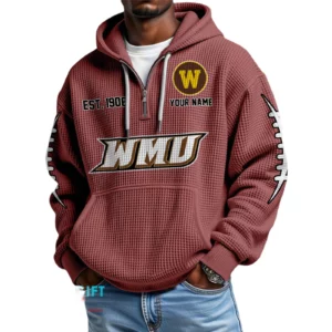Western Michigan Broncos Waffle Knit Hoodie Quarter Zip 2026 Limited Personalize Name