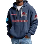 Arkansas Razorbacks Waffle Knit Hoodie Quarter Zip 2026 Limited Customize Name