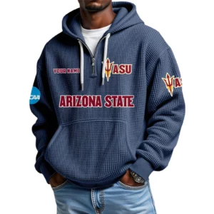 Arizona State Sun Devils Waffle Knit Hoodie Quarter Zip 2026 Limited Customize Name