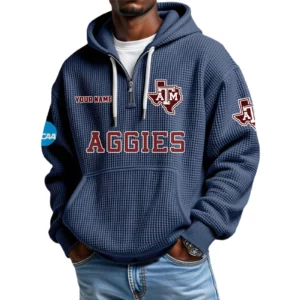 Texas A&M Aggies Waffle Knit Hoodie Quarter Zip 2026 Limited Customize Name