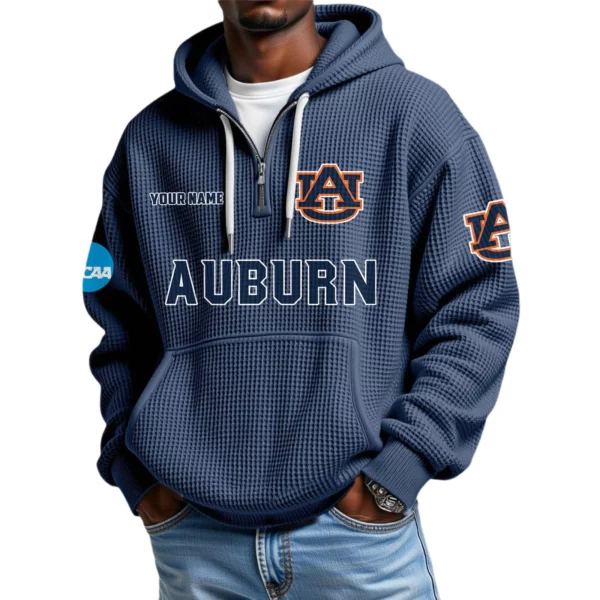 Auburn Tigers Waffle Knit Hoodie Quarter Zip 2026 Limited Customize Name