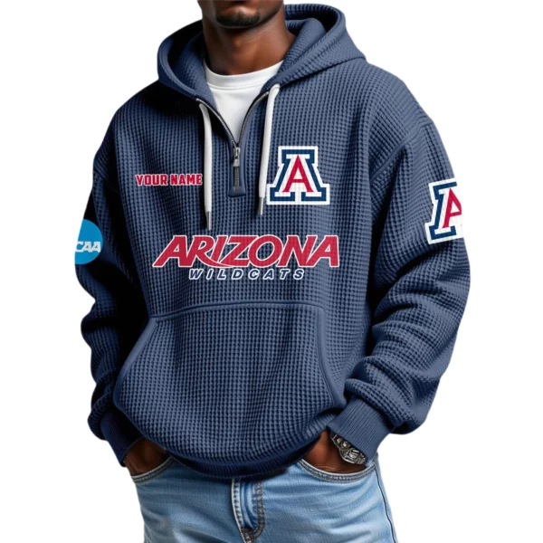 Arizona Wildcats Waffle Knit Hoodie Quarter Zip 2026 Limited Customize Name