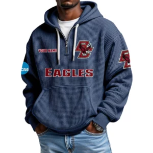 Boston College Eagles Waffle Knit Hoodie Quarter Zip 2026 Limited Customize Name