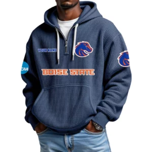 Boise State Broncos Waffle Knit Hoodie Quarter Zip 2026 Limited Customize Name