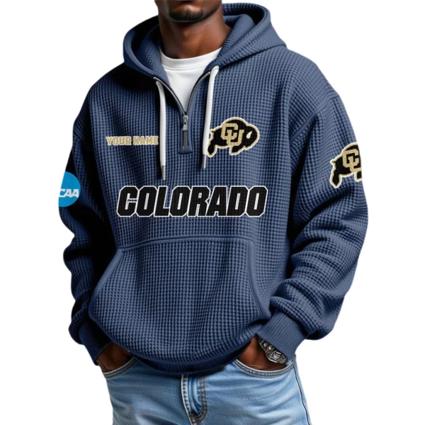 Colorado Buffaloes Waffle Knit Hoodie Quarter Zip 2026 Limited Customize Name