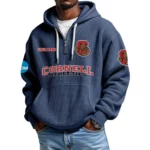 Cornell Big Red Waffle Knit Hoodie Quarter Zip 2026 Limited Customize Name