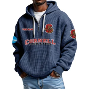 Cornell Big Red Waffle Knit Hoodie Quarter Zip 2026 Limited Customize Name