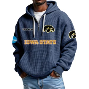 lowa State Cyclones Waffle Knit Hoodie Quarter Zip 2026 Limited Customize Name