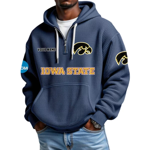 lowa State Cyclones Waffle Knit Hoodie Quarter Zip 2026 Limited Customize Name