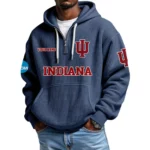 Indiana Hoosiers Waffle Knit Hoodie Quarter Zip 2026 Limited Customize Name