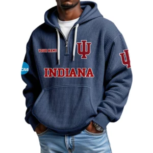 Indiana Hoosiers Waffle Knit Hoodie Quarter Zip 2026 Limited Customize Name