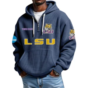 LSU Tigers Waffle Knit Hoodie Quarter Zip 2026 Limited Customize Name