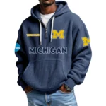 Michigan Wolverines Waffle Knit Hoodie Quarter Zip 2026 Limited Customize Name