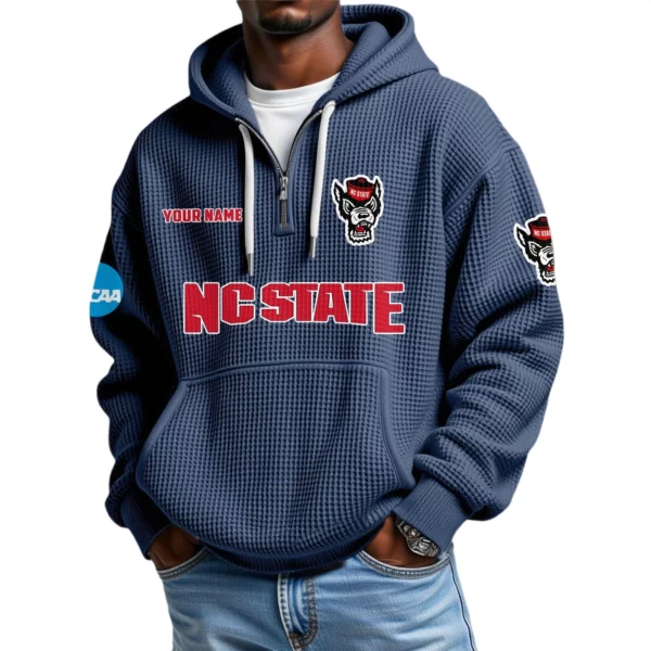 NC State Wolfpack Waffle Knit Hoodie Quarter Zip 2026 Limited Customize Name