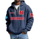 Nebraska Cornhuskers Waffle Knit Hoodie Quarter Zip 2026 Limited Customize Name