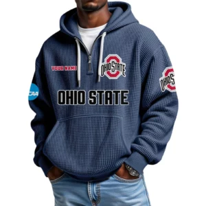 Ohio State Buckeyes Waffle Knit Hoodie Quarter Zip 2026 Limited Customize Name