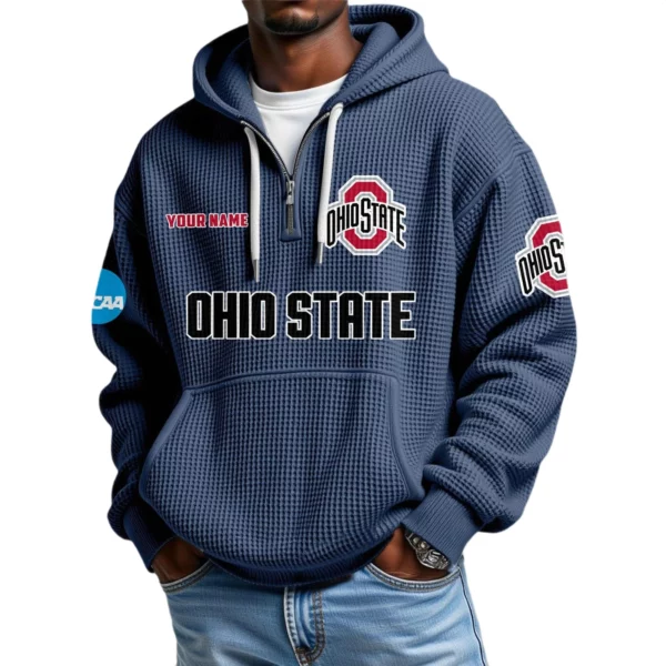 Ohio State Buckeyes Waffle Knit Hoodie Quarter Zip 2026 Limited Customize Name